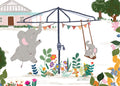Blank Card - Elephant cloth line by Suki McMaster (Pack of 6)