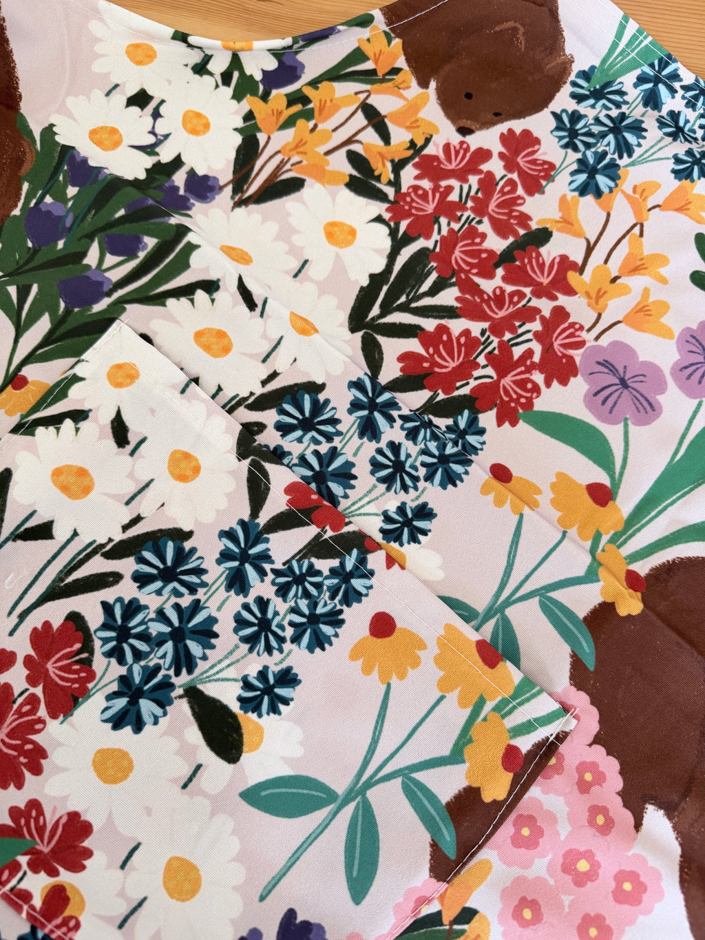 Adult Apron With Pocket - Wombat and Australian Floral  by Suki McMaster (Pack of 2)