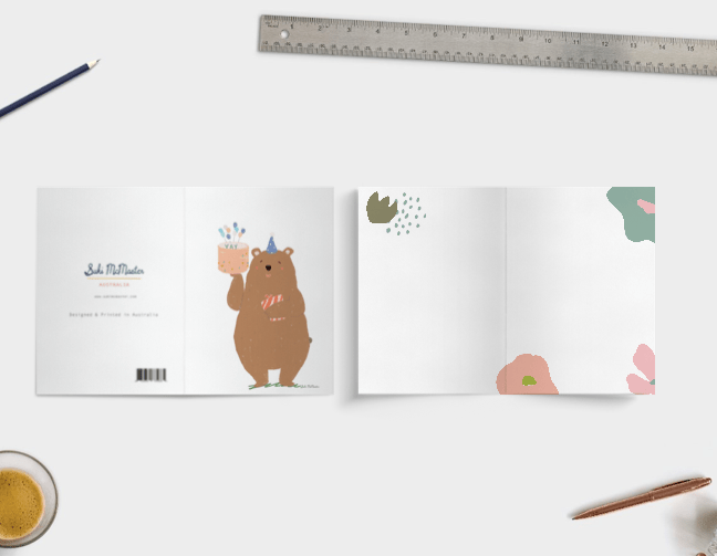Blank Card - Birthday Bear by Suki McMaster (Pack of 6)
