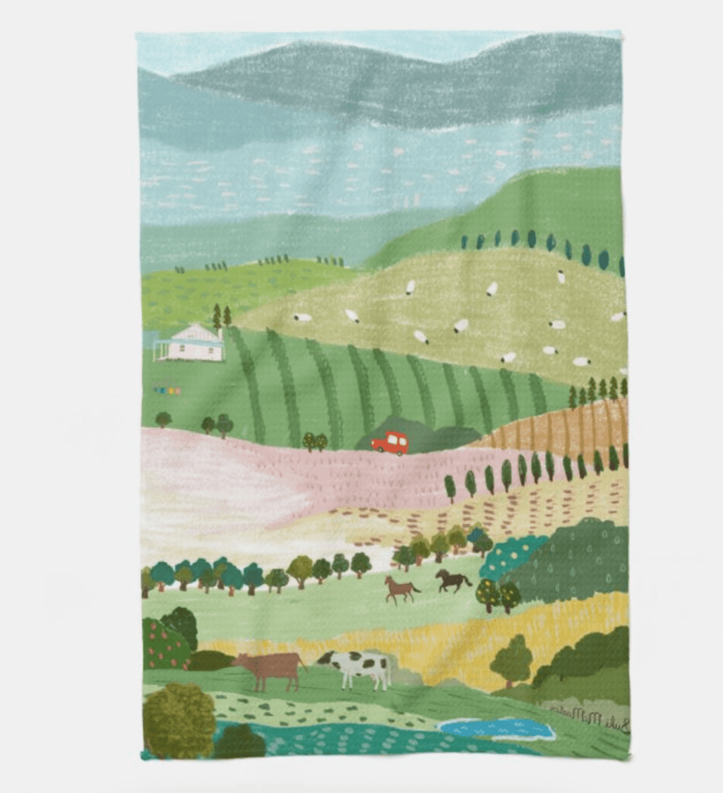 Kitchen Tea Towel - Country by Suki McMaster (Pack of 5)