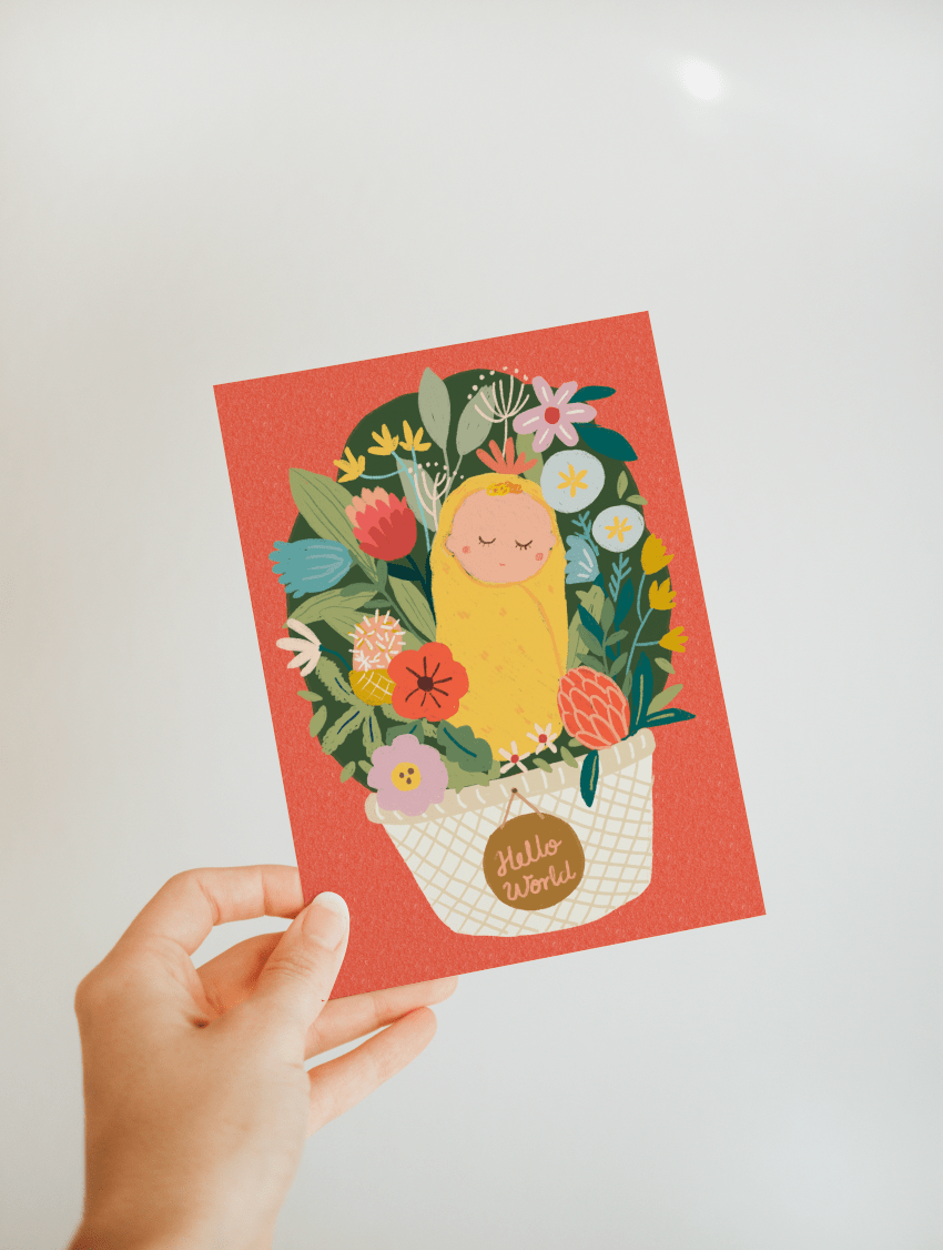 Blank Card - Hello World by Suki McMaster (Pack of 6)