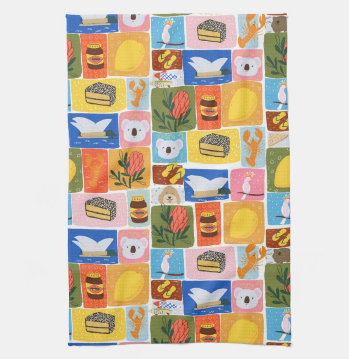 Kitchen Tea Towel - Aussie Icons by Suki McMaster (Pack of 5)
