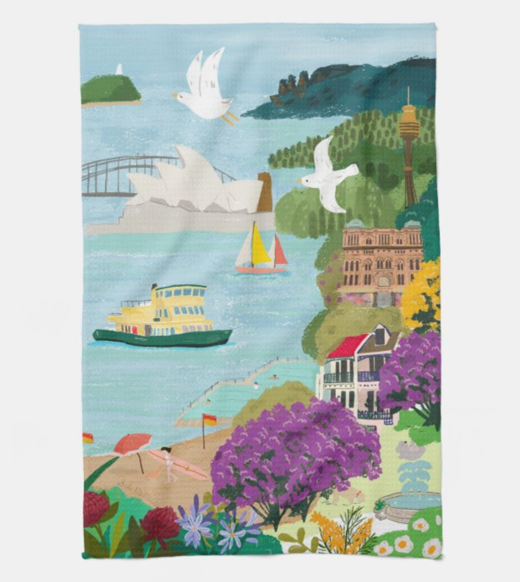 Kitchen Tea Towel - Sydney Icons by Suki McMaster (Pack of 5)