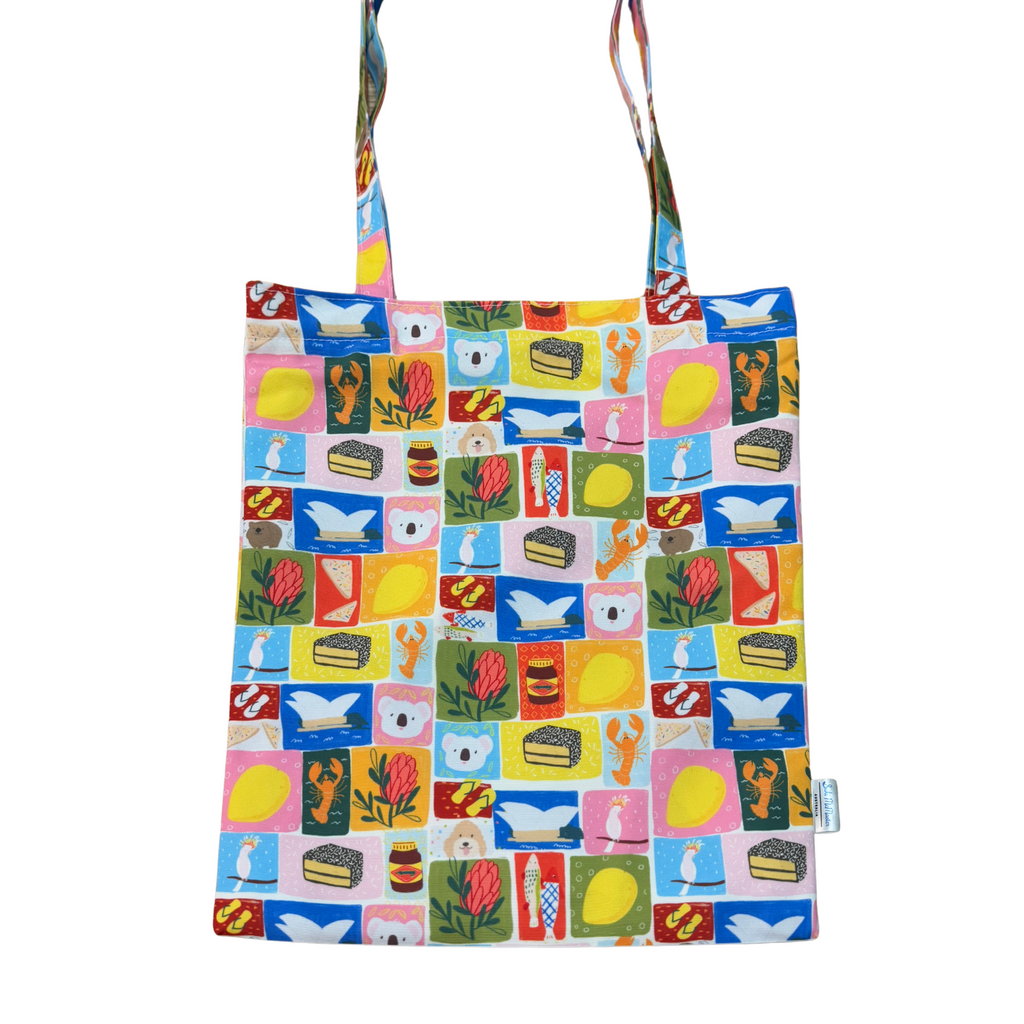 Tote Bag with Zipper and Pocket - Aussie Icons (Pack of 3)