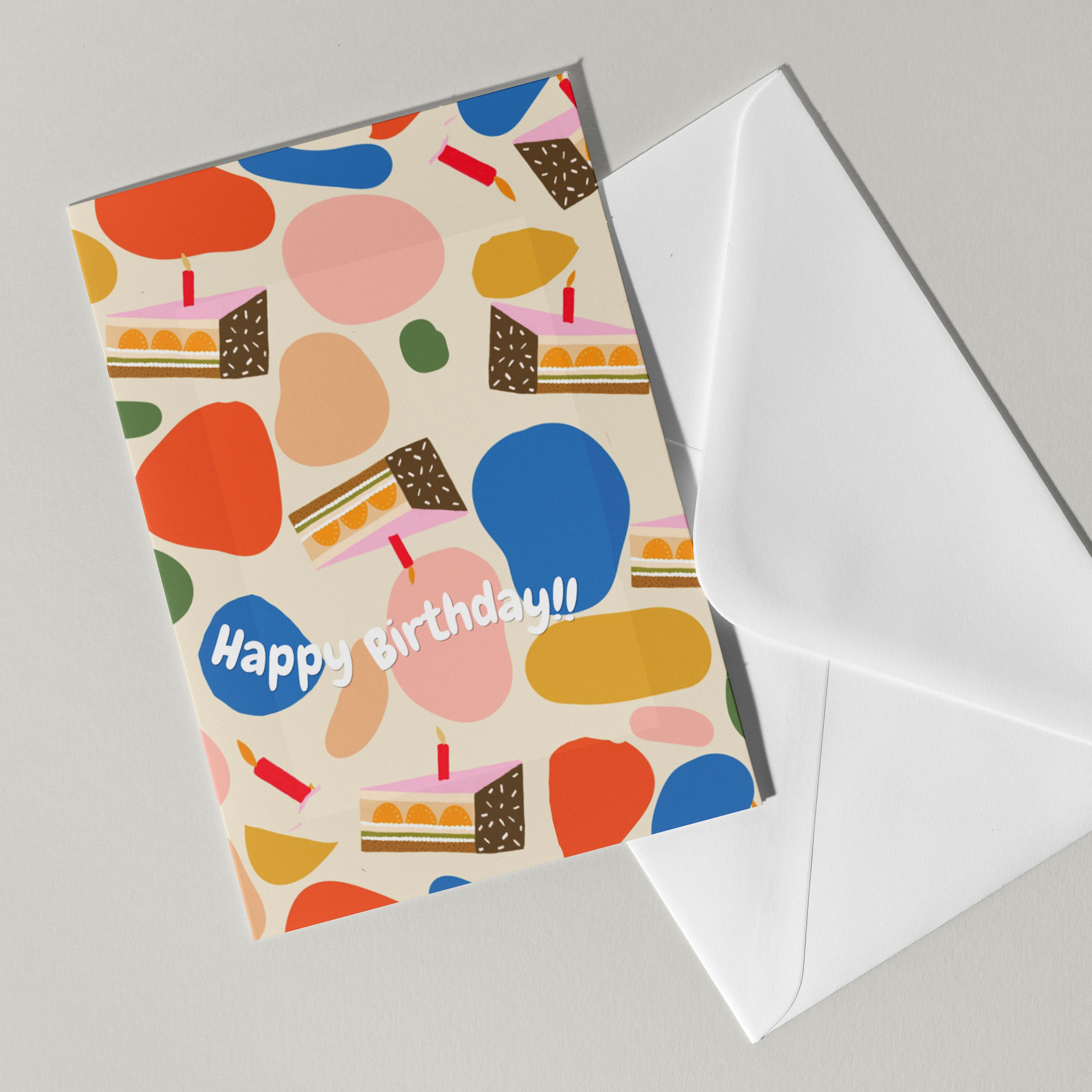 Blank Card - Birthday Cakes Card – by Suki McMaster (Pack of 6)
