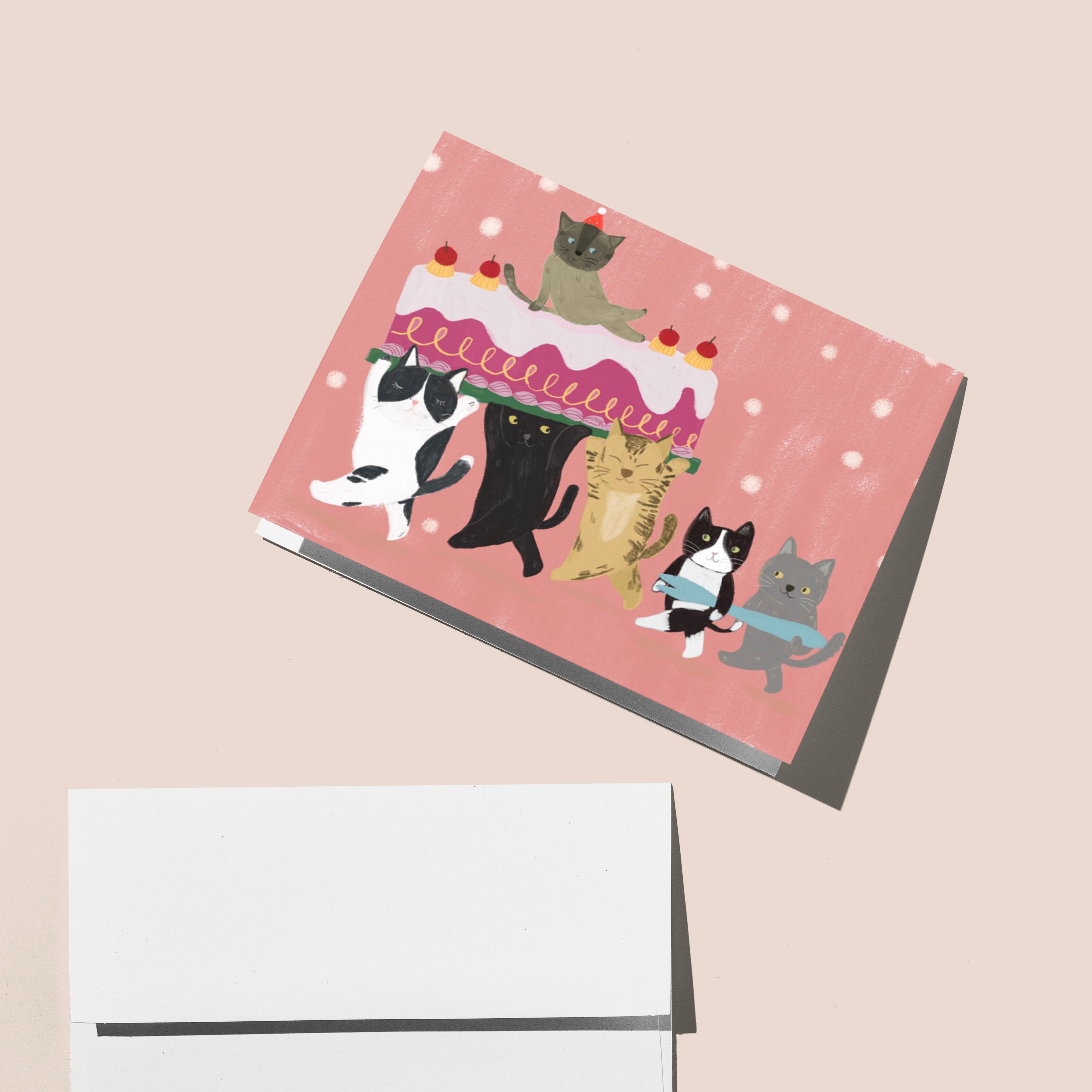 Blank Card - Birthday Cats Card – by Suki McMaster (Pack of 6)