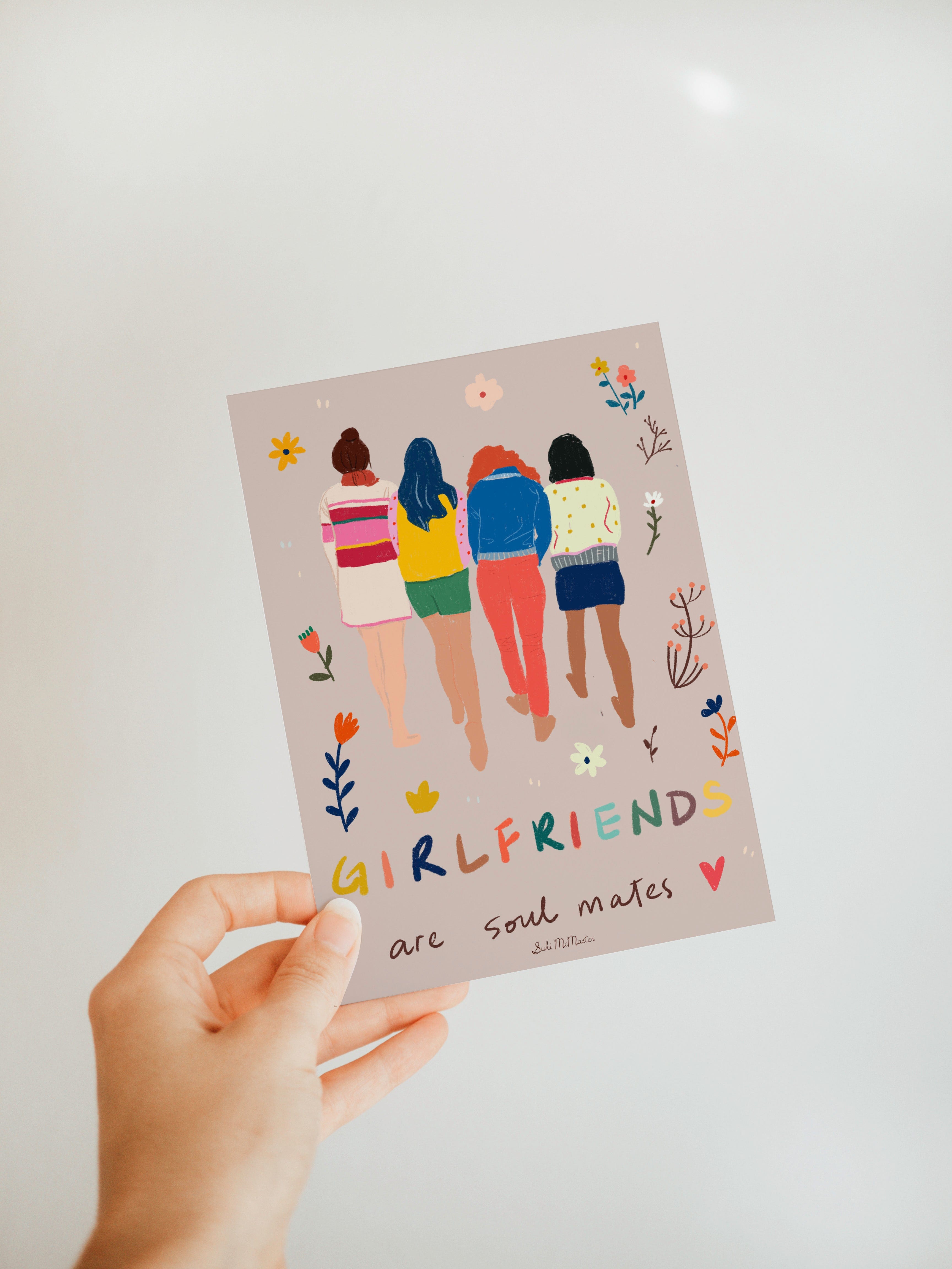 Blank Card - Girlfriends Are Soulmates by Suki McMaster (Pack of 6)
