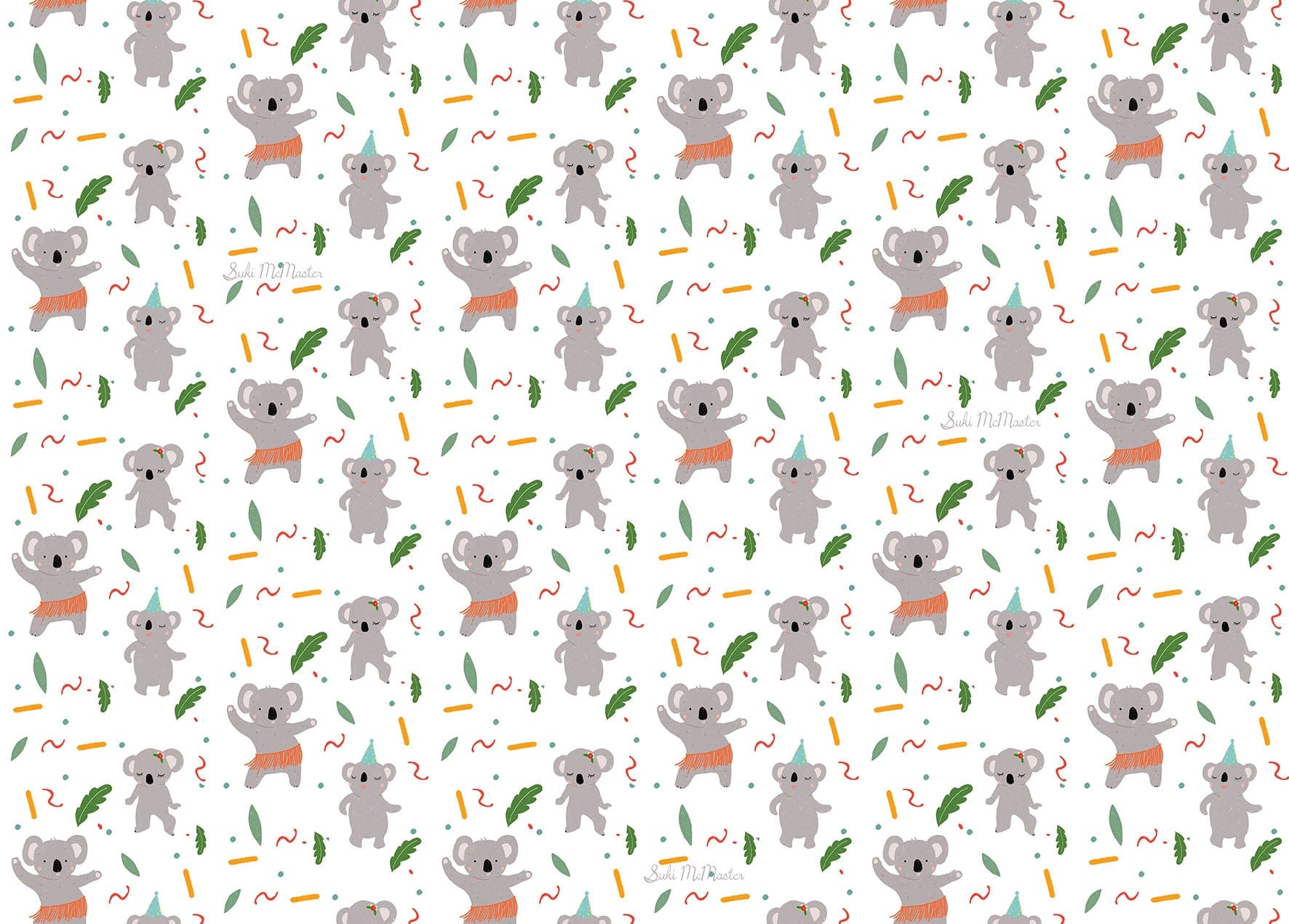Suki McMaster Wrapping Paper - Dancing Koala