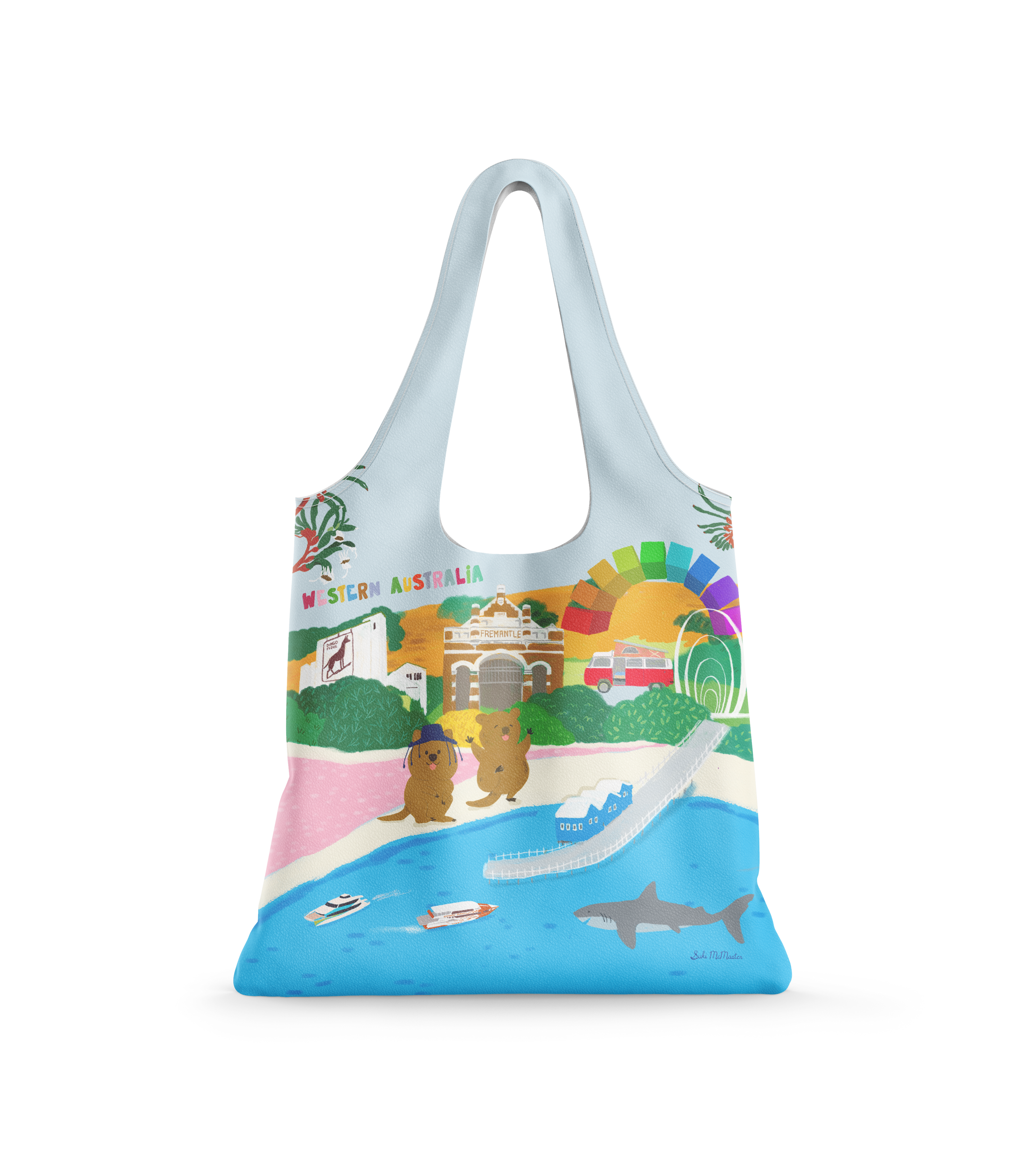 Reusable Shopping Bag - Western Australia with Joyful Quokka  (Pack of 10)