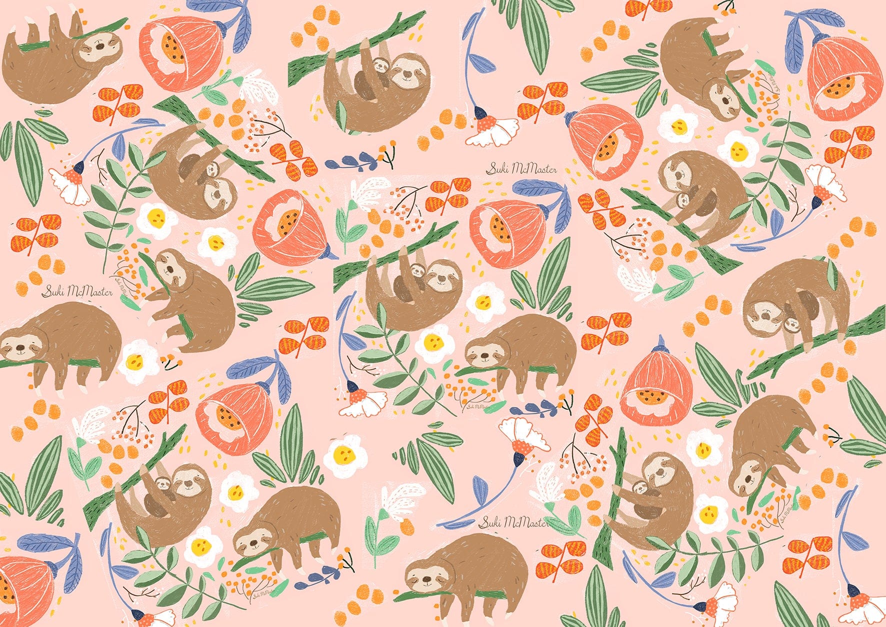 Suki McMaster Wrapping Paper - Sloth