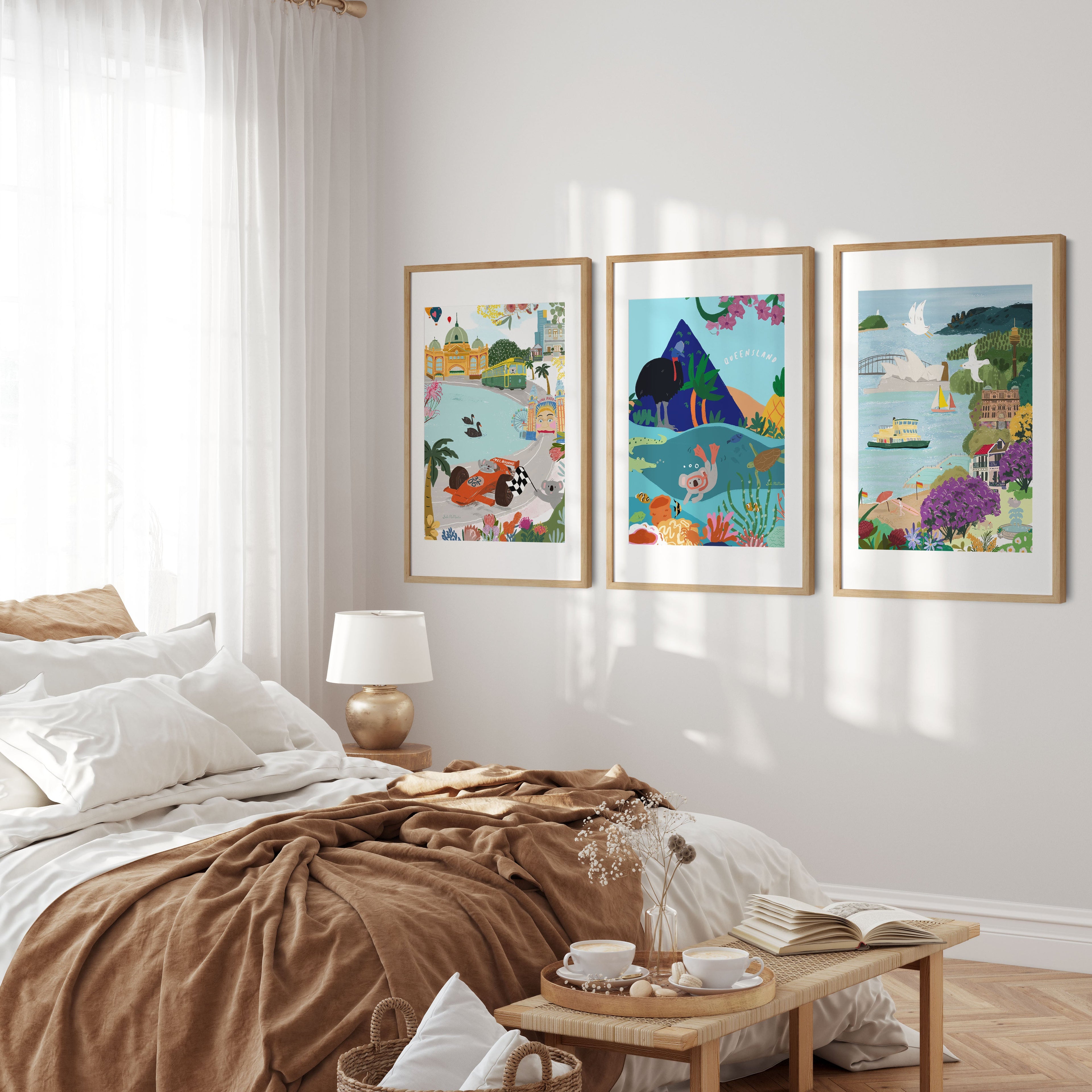 Queensland Adventure Wall Art Print - Tropical Paradise (Pack of 3)