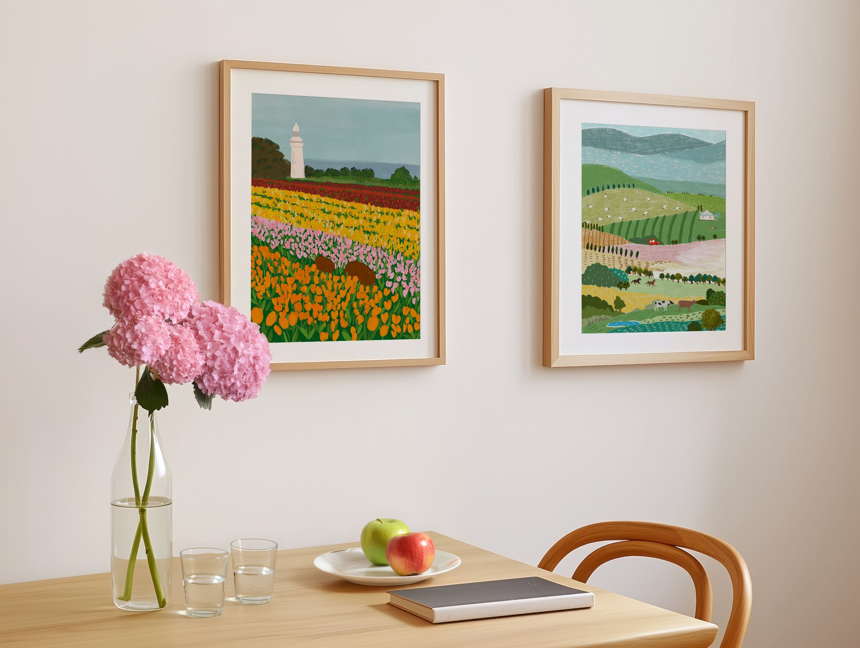 Australian Landscape Wall Art Print - Tasmania Tulip Festival (Pack of 3)