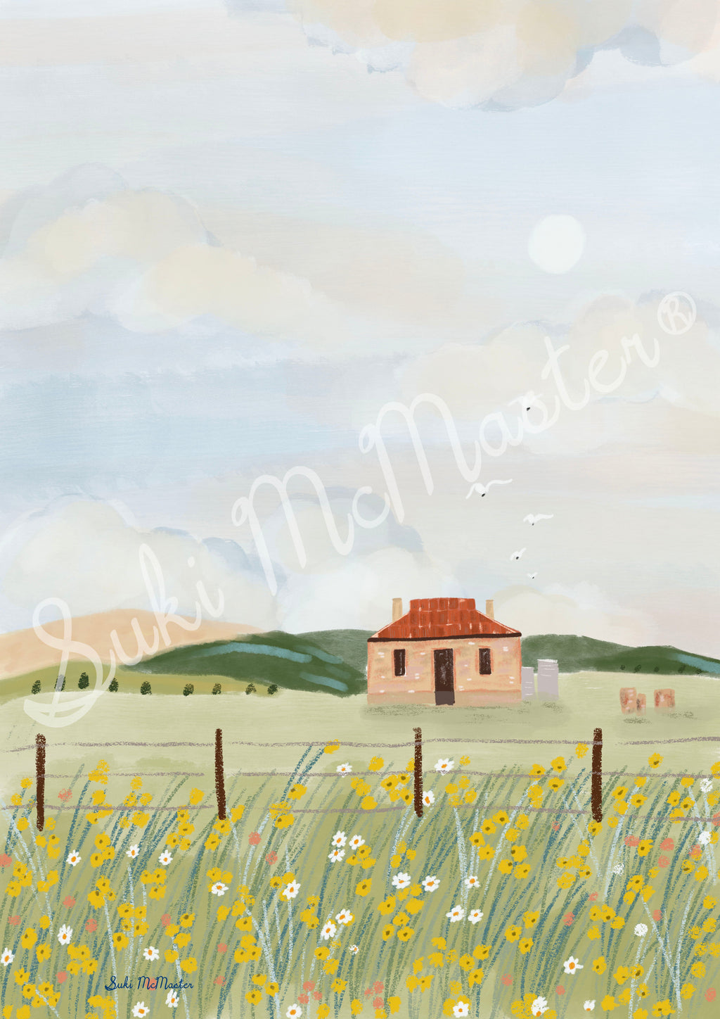 Australian Landscape Wall Art Print - Midnight Oil House (Pack of 3)