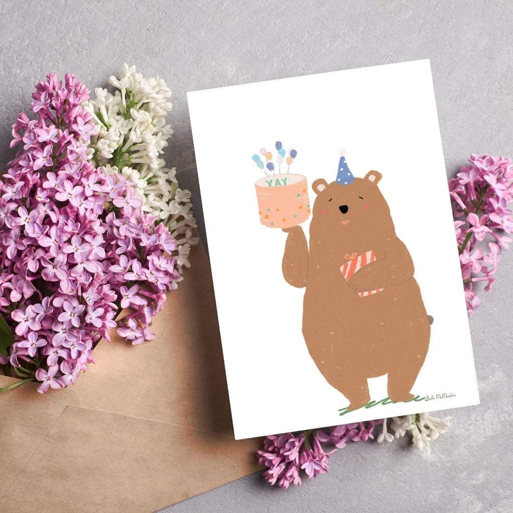 Blank Card - Birthday Bear by Suki McMaster (Pack of 6)