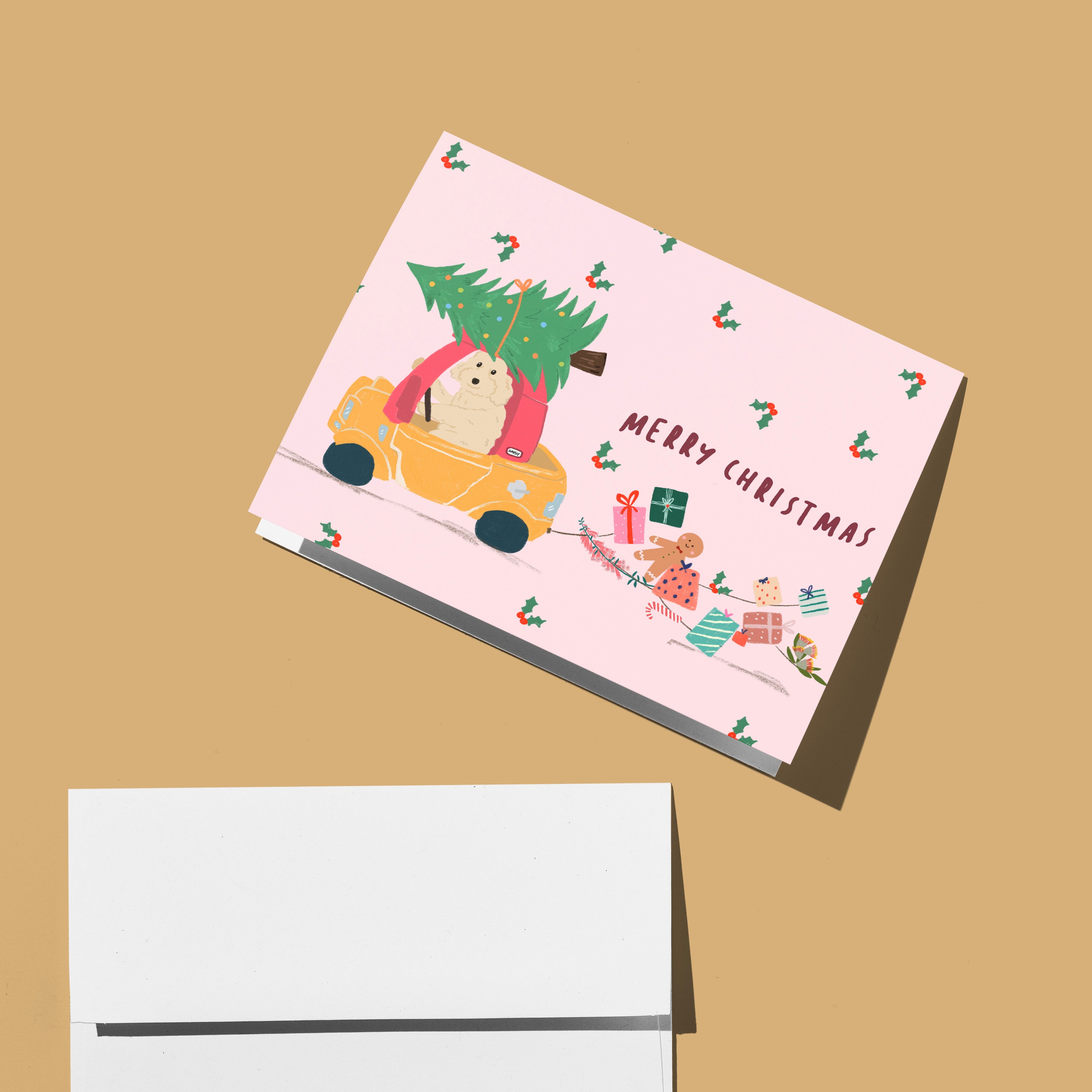 Blank Card - Merry Christmas Daisy by Suki McMaster (Pack of 6)