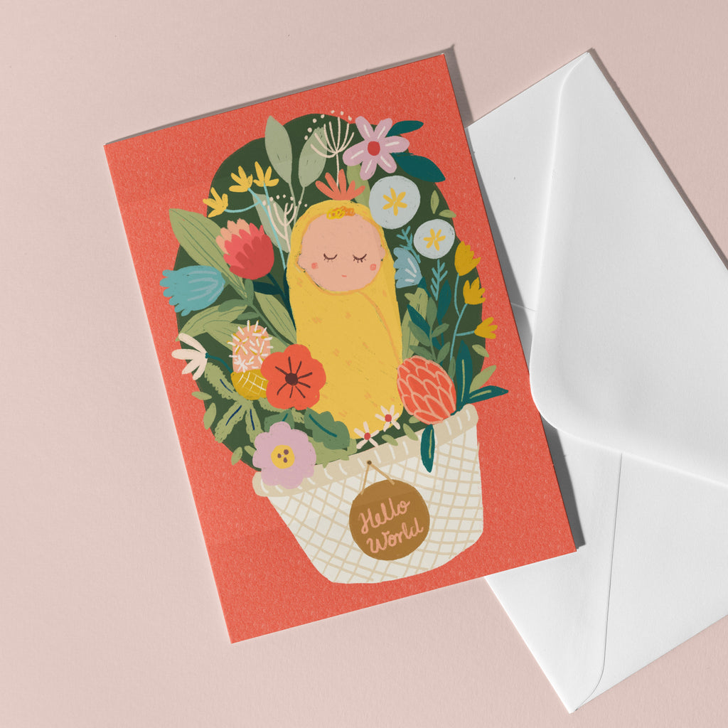 Blank Card - Hello World by Suki McMaster (Pack of 6)