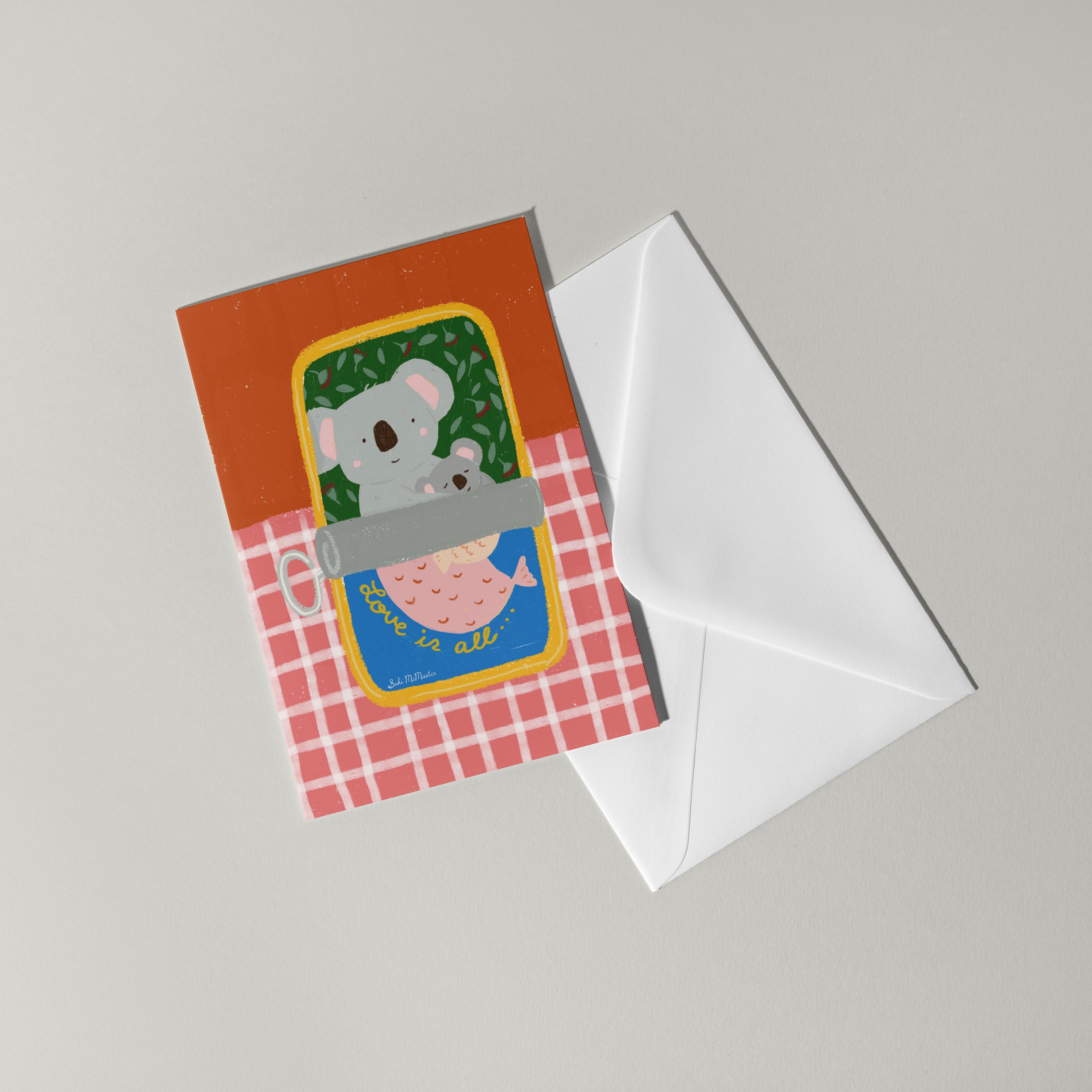 Blank Card - Sardine Koala  by Suki McMaster (Pack of 6)