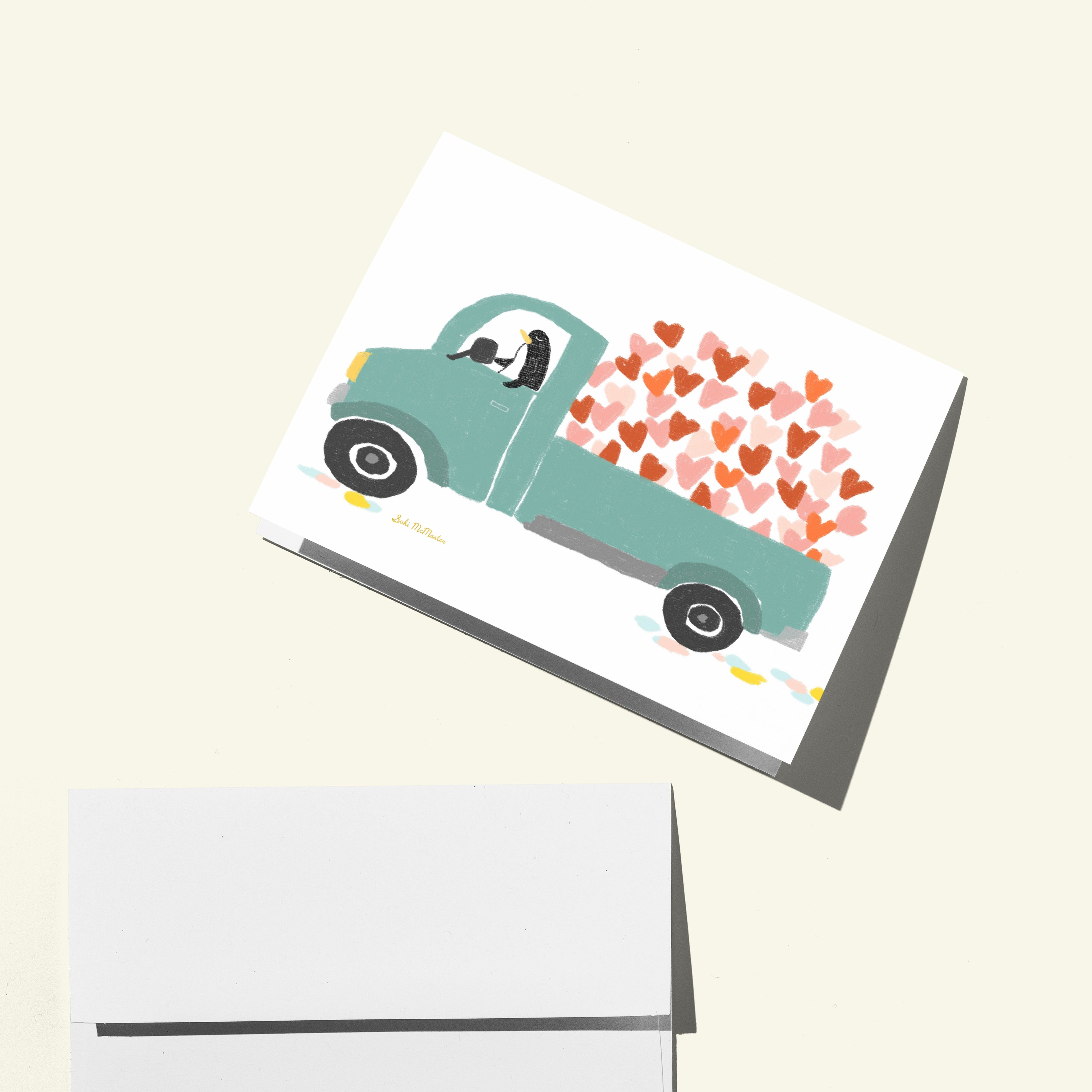 Blank Card - Truck of Hearts by Suki McMaster (Pack of 6)