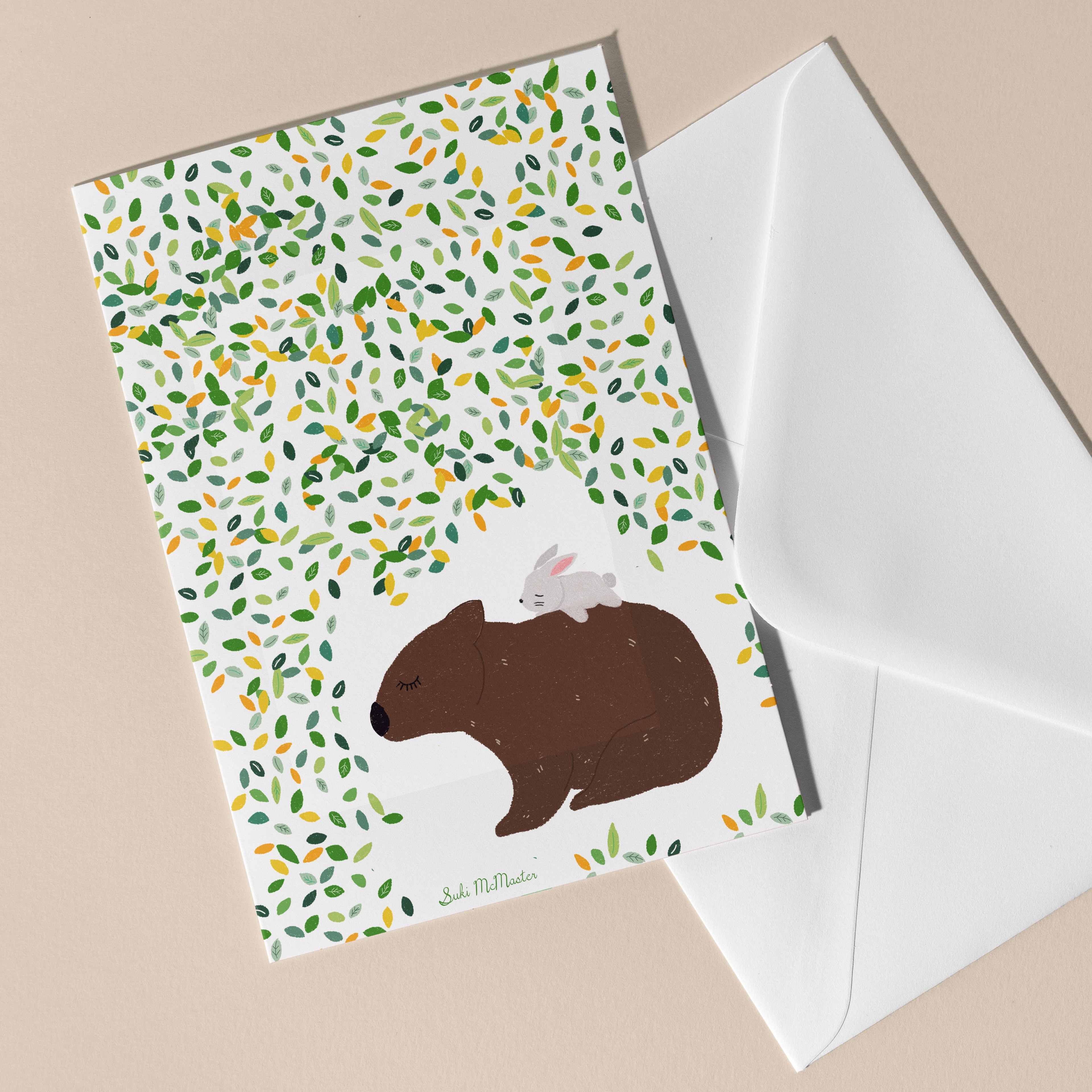 Blank Card - Wombat and Bunny by Suki McMaster (Pack of 6)