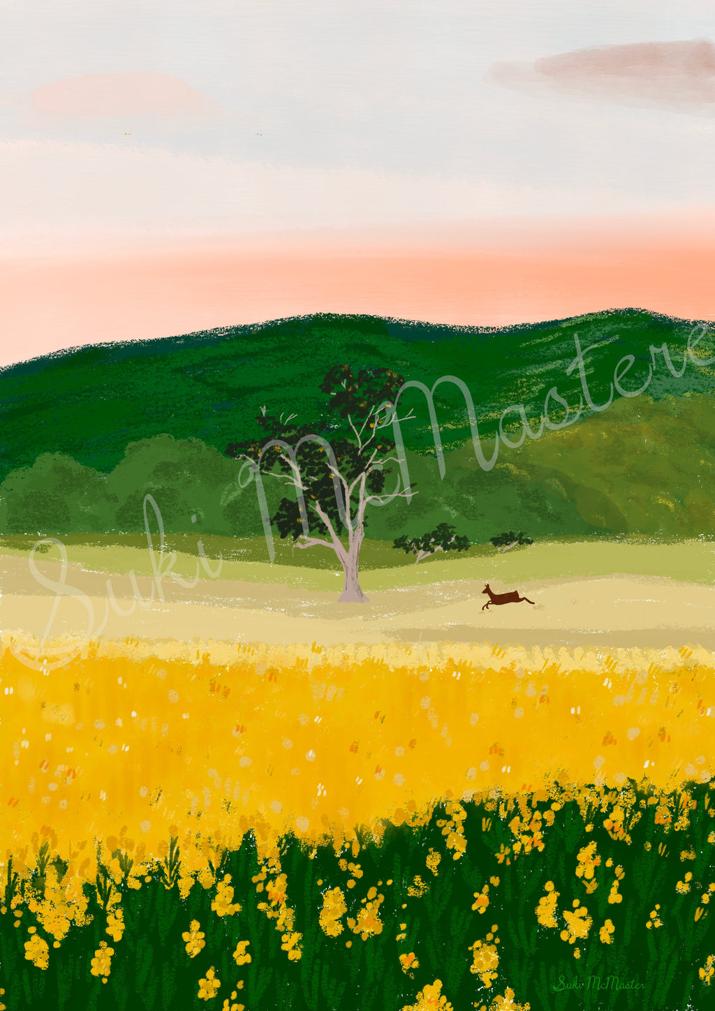 Australian Landscape Wall Art - Sunrise and Deer (Pack of 3)