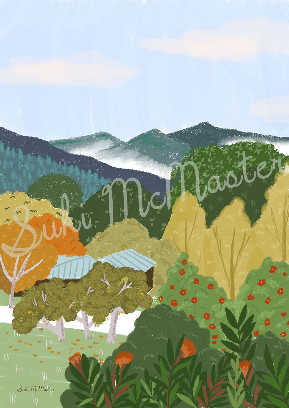 Australian Landscape Wall Art Print - Bright (Pack of 3)