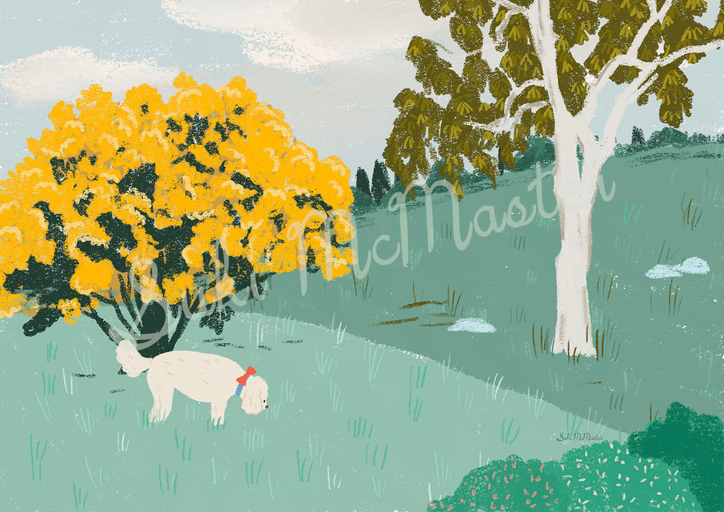 Wall Art Print - Dog In Park (Pack of 3)