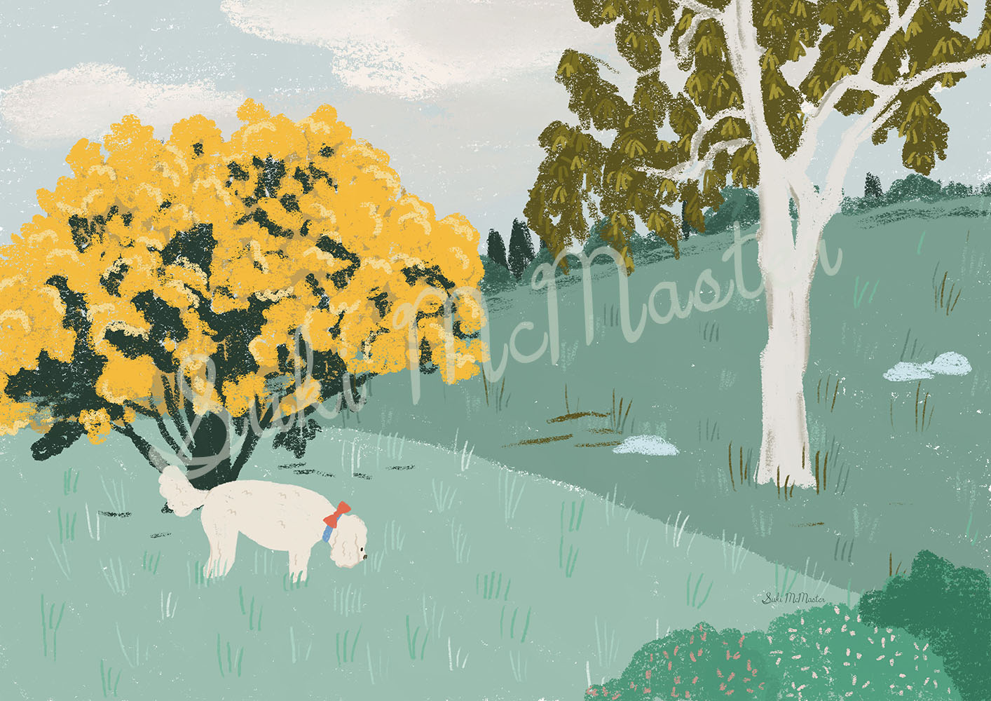 Wall Art Print - Dog In Park (Pack of 3)