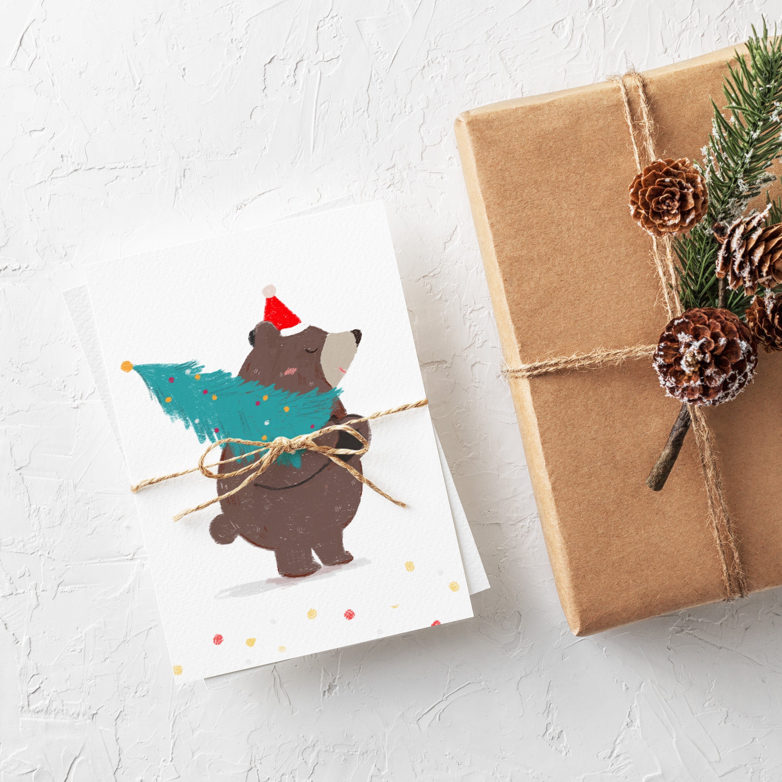 Christmas Bear Greeting Card – Christmas Card by Suki McMaster