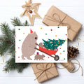 Wombat Christmas Greeting Card – Australian Animal Christmas Card by Suki McMaster