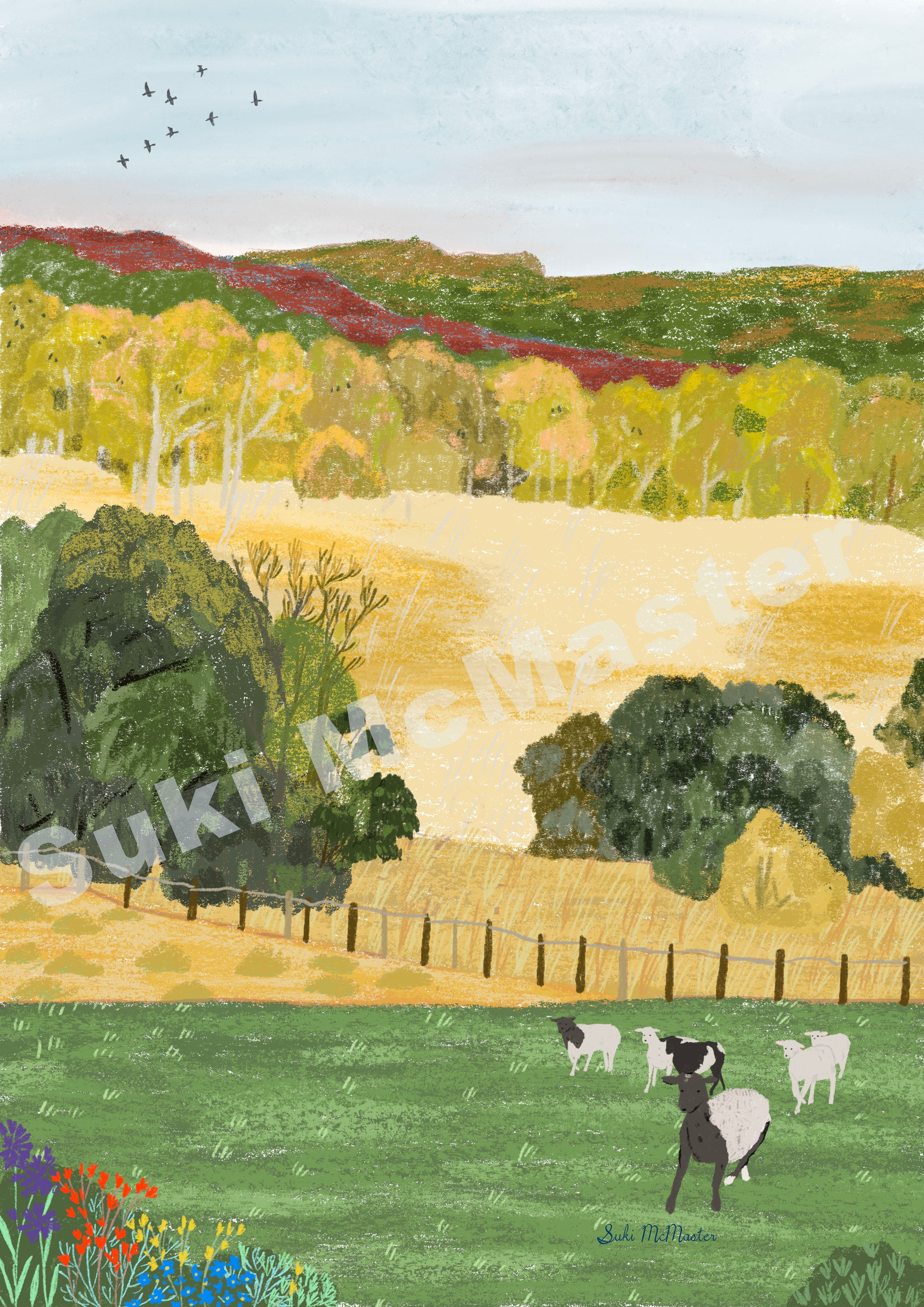 Australian Landscape Wall Art Print - Berry (Pack of 3)