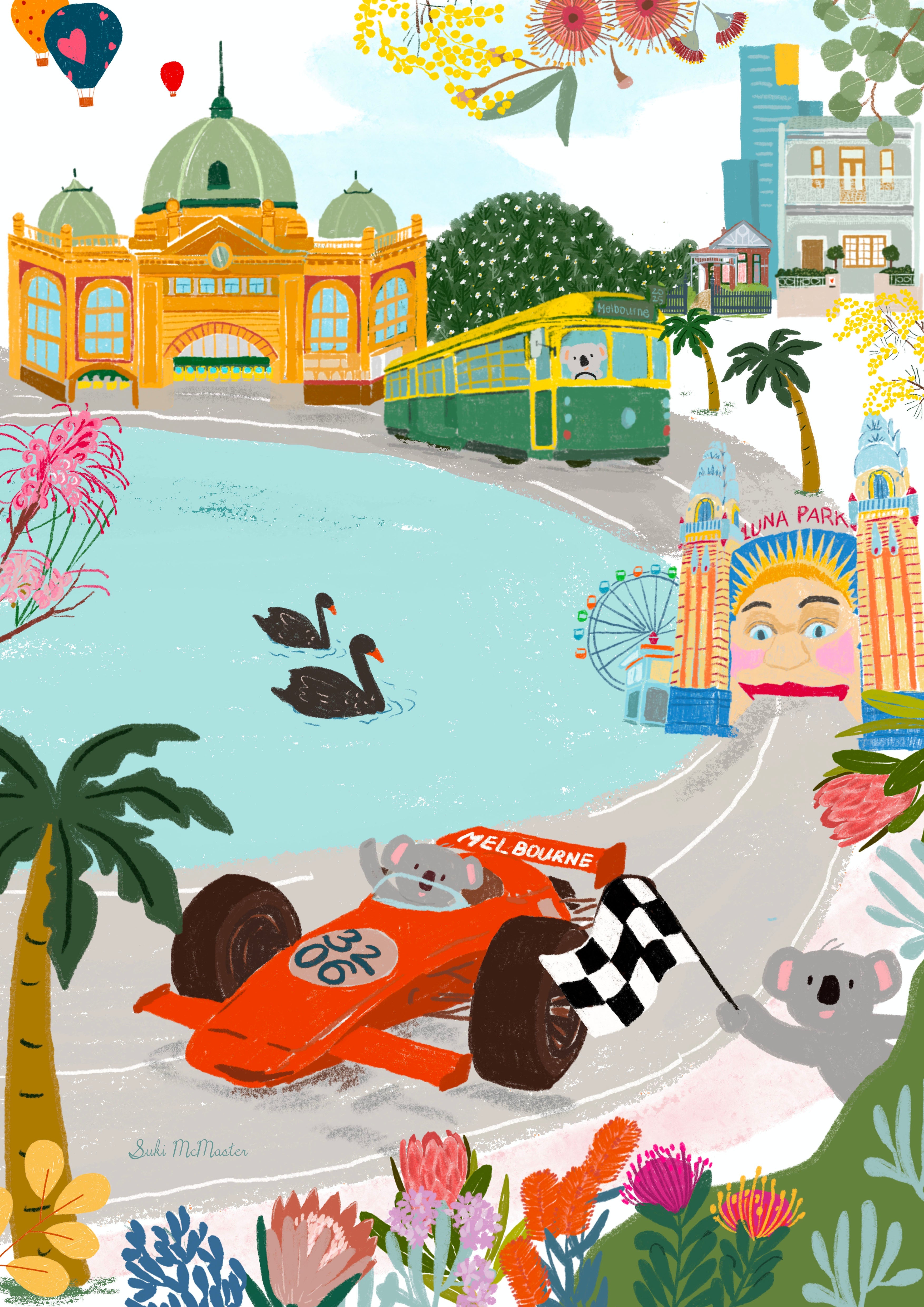 Melbourne Grand Prix Wall Art Print (Pack of 3)