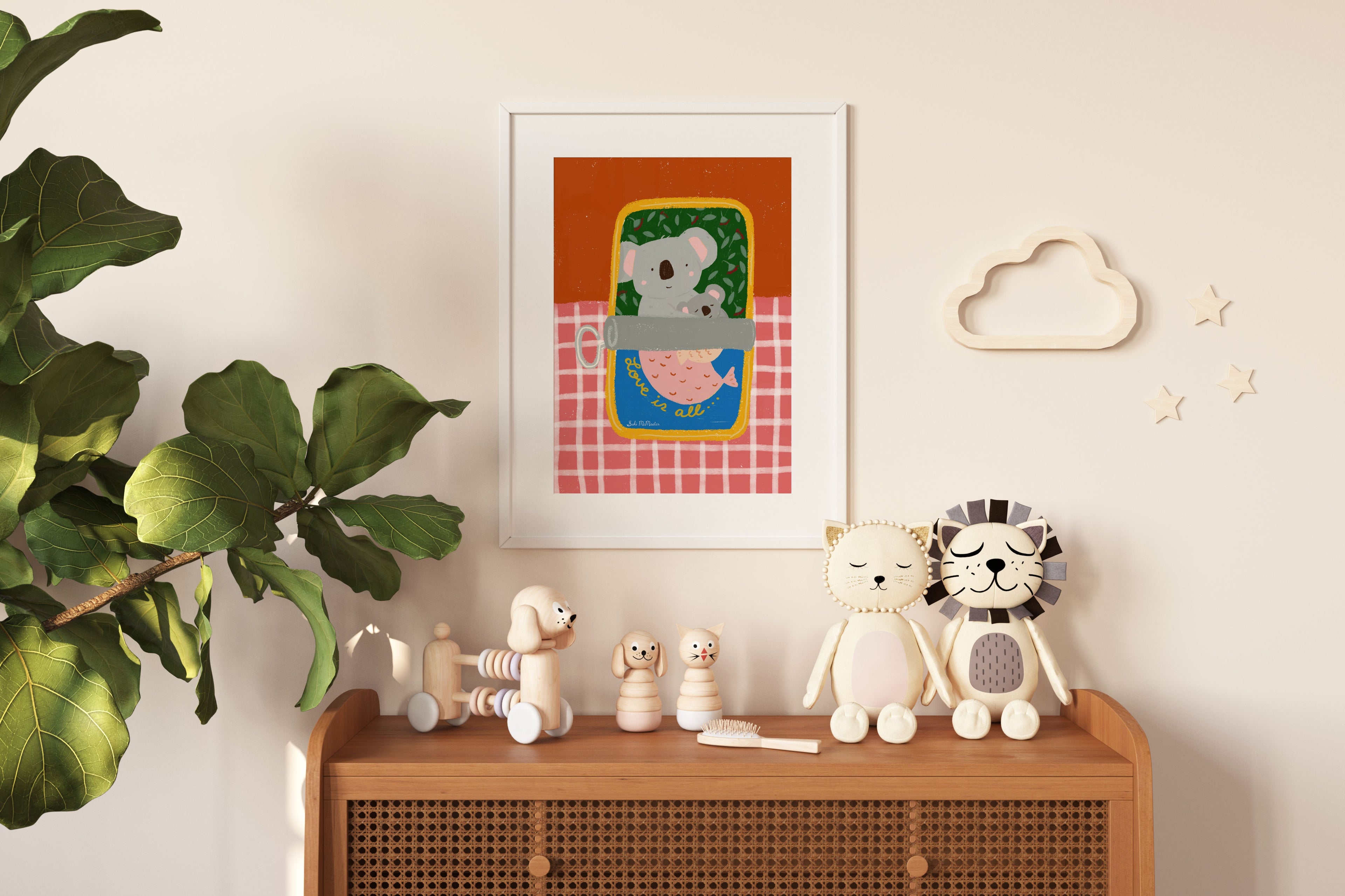 Australian Animal Wall Art - Sardine Koala (Pack of 3)