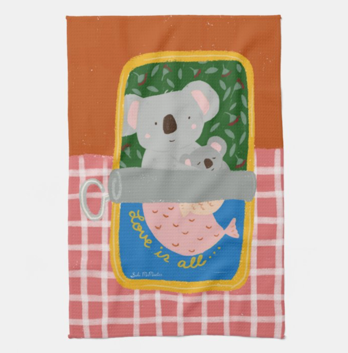 Kitchen Tea Towel - Koala Sardine by Suki McMaster (Pack of 5)