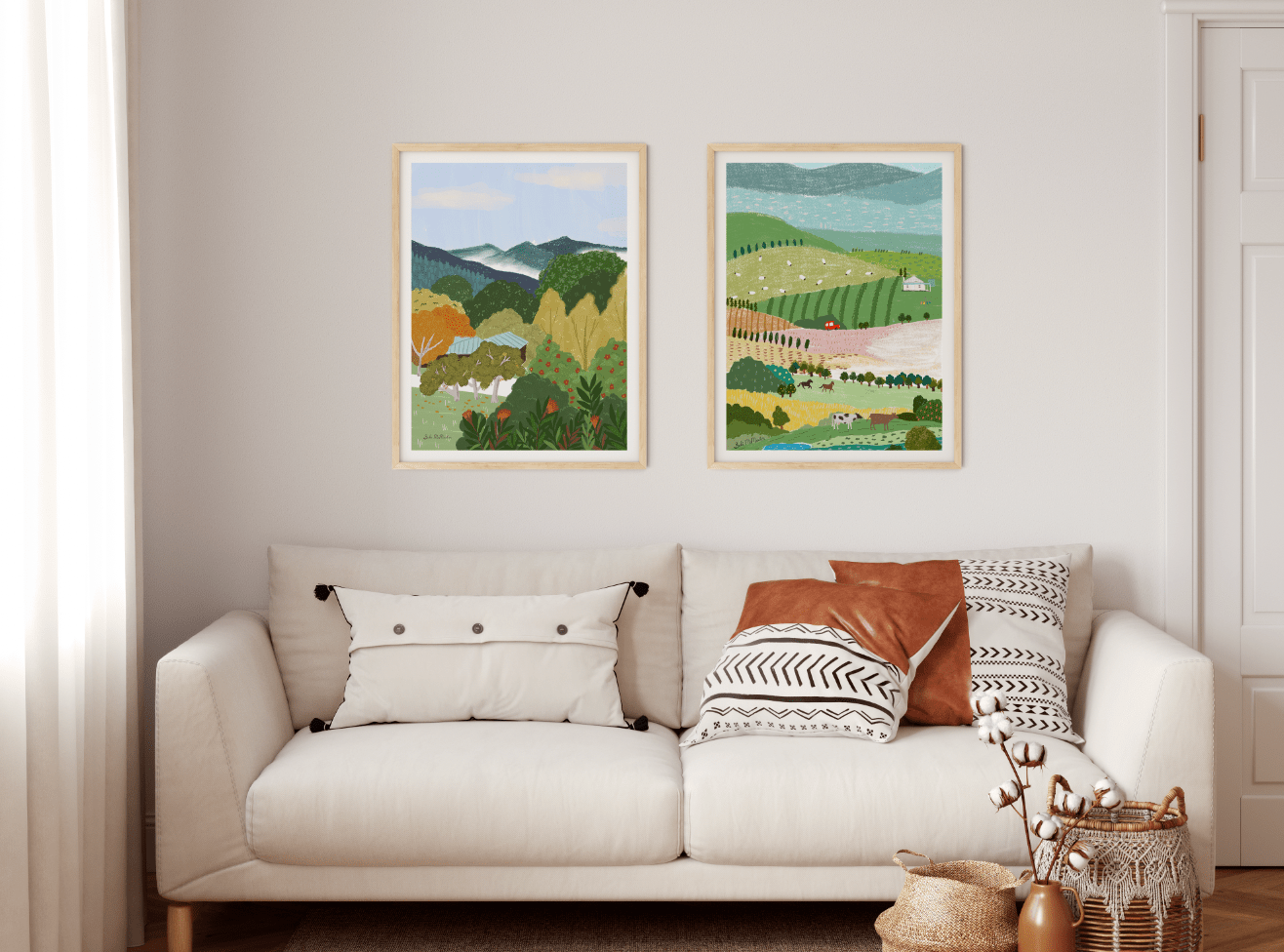 Australian Landscape Wall Art Print - Bright (Pack of 3)