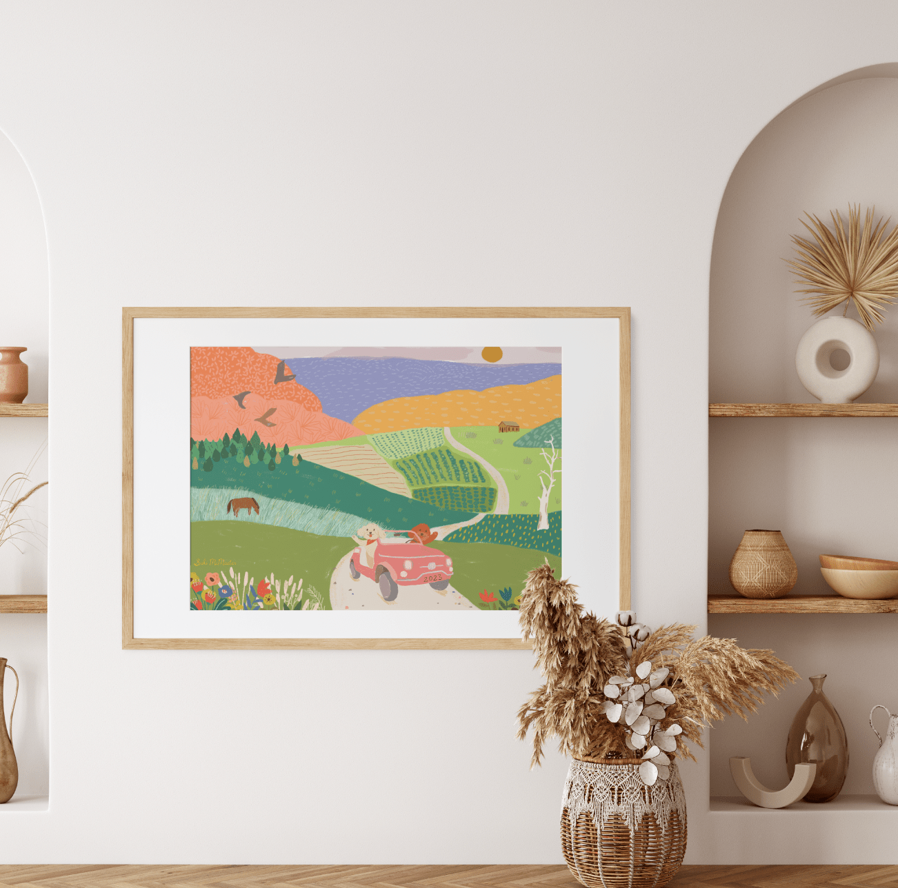 Wall Art Print - Oodles On The Car Moving Forward (Pack of 3)