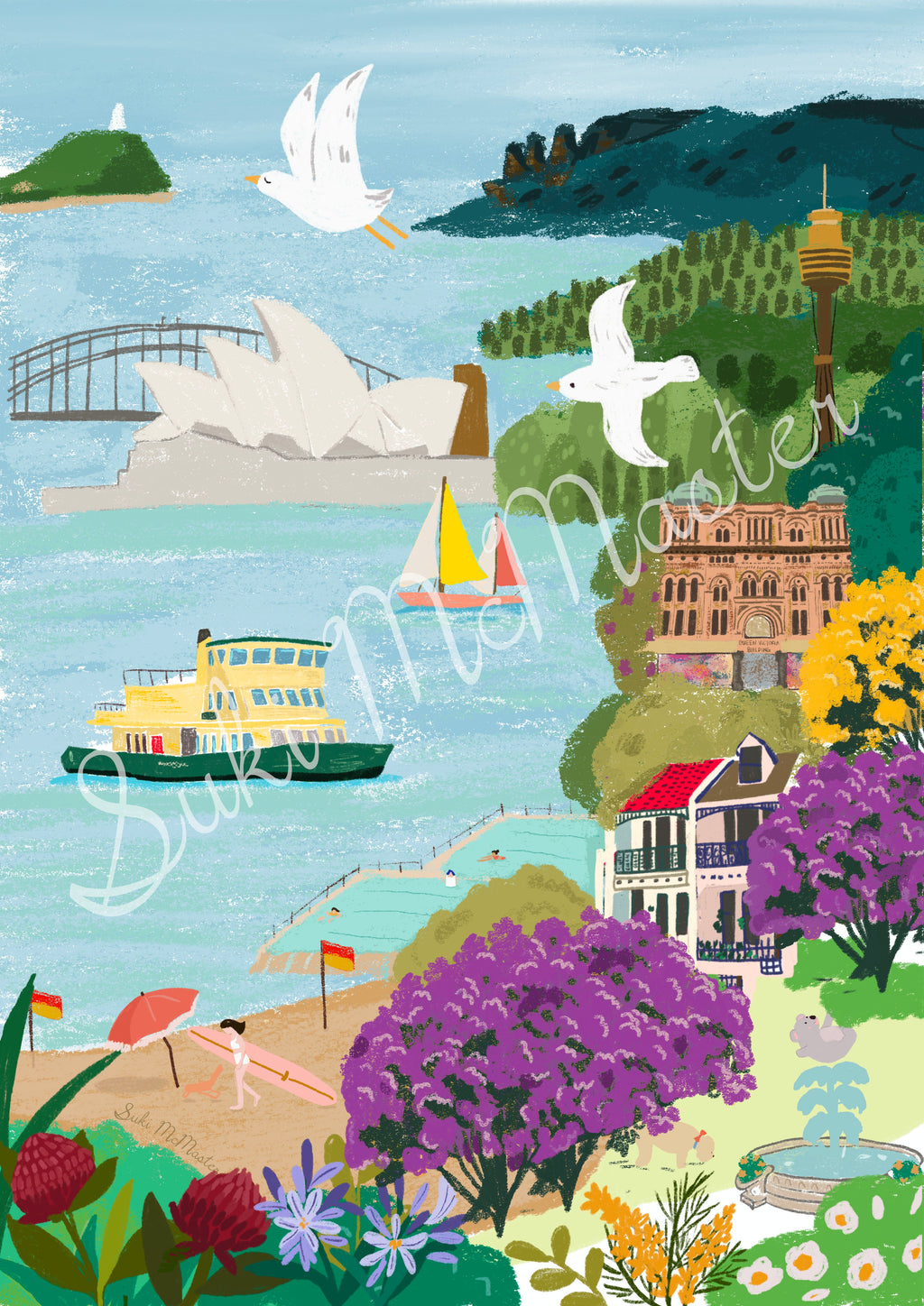 Australian Landscape Wall Art Print -Sydney (Pack of 3)