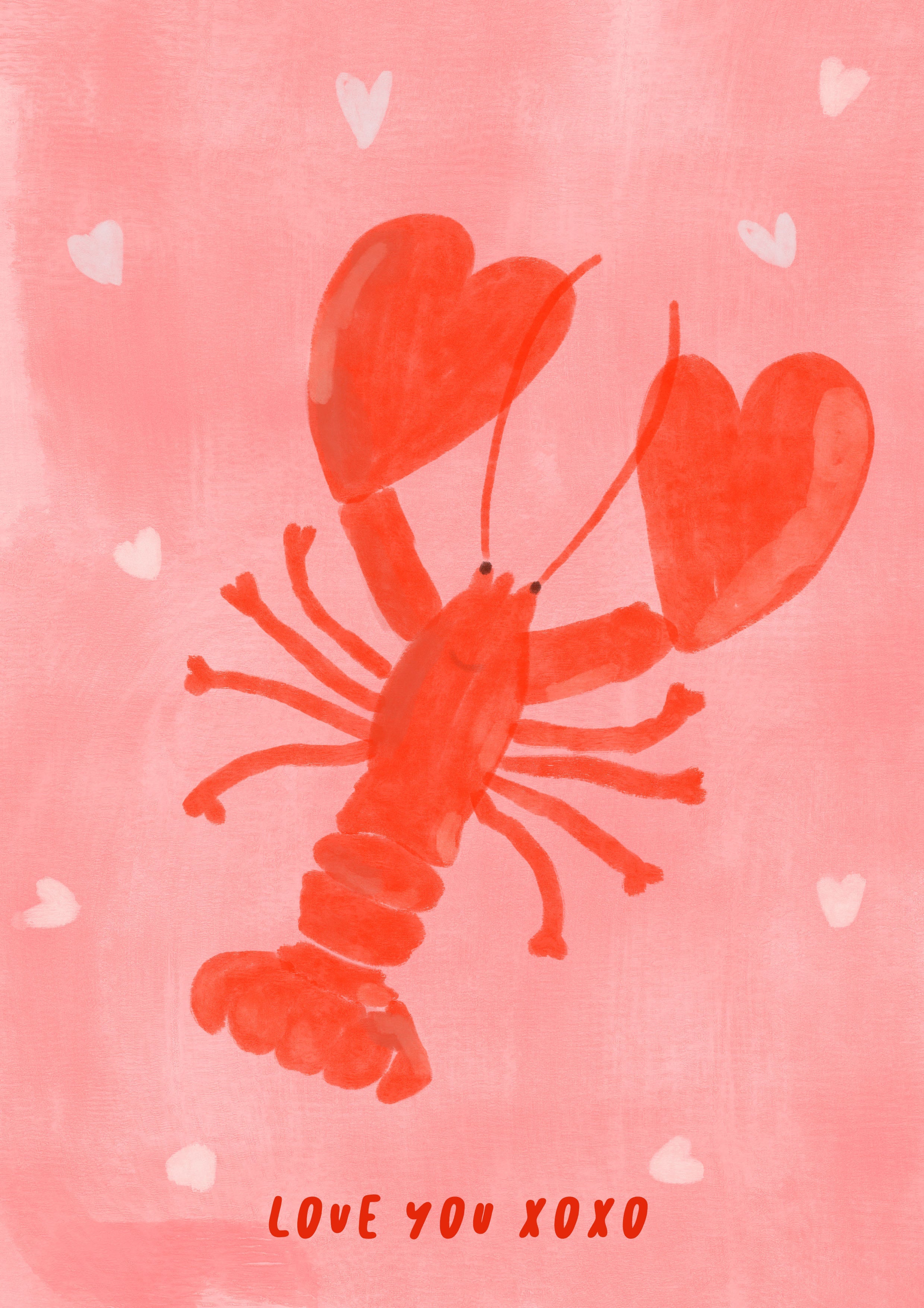 Blank Card - Love Me Lobster by Suki McMaster (Pack of 6)