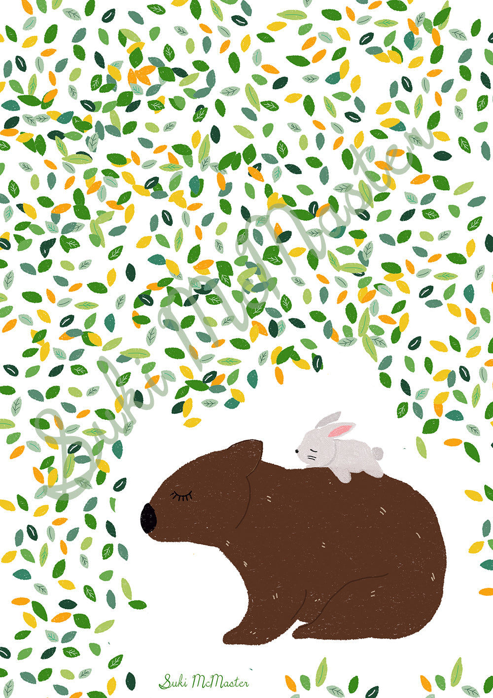 Australian Animal Wall Art Art - Wombat and Rabbit (Pack of 3)
